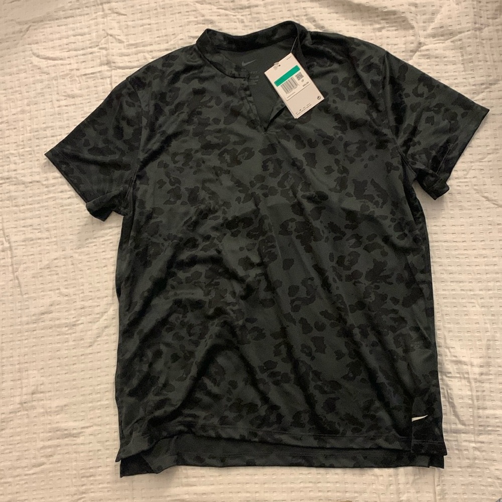Nike Women's Dri-Fit‎ Victory Golf Tennis Polo Shirt Black Grey DA3254-070 XL